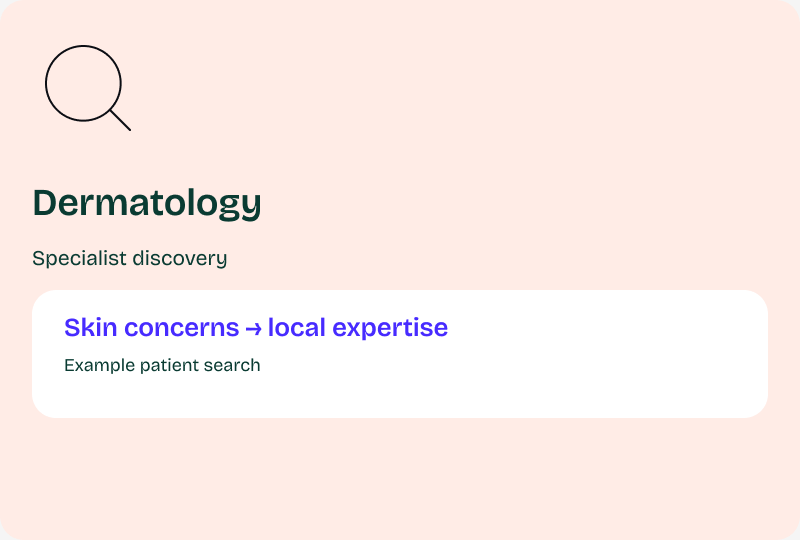 Docwise AI visibility &mdash; dermatology illustration